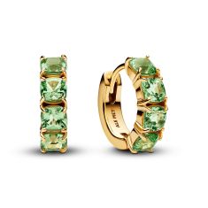 Pandora Timeless Green Gold-Plated Hoop Earrings