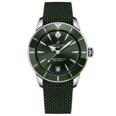 Breitling Superocean Heritage B31 Automatic 40 Green Dial Green Rubber Strap Watch 40mm - AB3110361L1S1