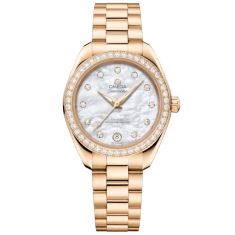OMEGA Seamaster Aqua Terra Mother of Pearl Diamond Dial Moonshine™ Gold Watch 30mm - 22055302055001