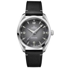 OMEGA Seamaster Railmaster Grey Dial Black Leather Strap Watch 38mmmm - O23512382006001
