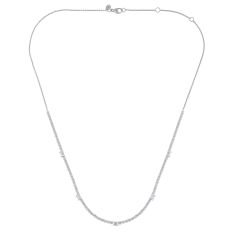 2ctw Baguette and Round Diamond White Gold Necklace - Diamond Collection