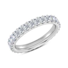 2ctw Emerald Diamond White Gold Eternity Band