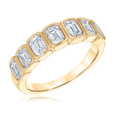 2ctw Emerald Lab Grown Diamond Yellow Gold Band