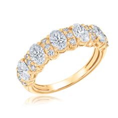 2ctw Oval Lab Grown Diamond 14k Yellow Gold Anniversary Band