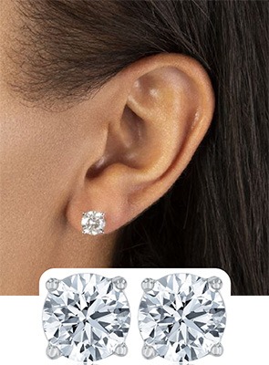 2ctw Diamond Solitaire Studs