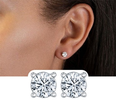3/4ctw Diamond Solitaire Stud Earrings