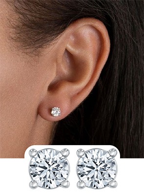 3/4ctw Diamond Solitaire Studs