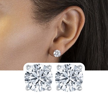 3ctw Diamond Solitaire Stud Earrings