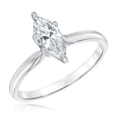 3/4ct Marquise Diamond Solitaire White Gold Engagement Ring - Solitaire Collection