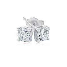 3/4ctw Round Diamond Solitaire 14k White Gold Stud Earrings