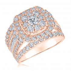 3ctw Cushion-Shape Diamond Composite Rose Gold Engagement Ring - Glow Collection