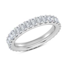 3ctw Emerald Diamond White Gold Eternity Band