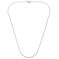 3ctw Round Diamond White Gold Tennis Necklace