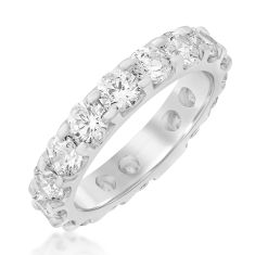 4ctw Round Diamond White Gold Eternity Band - Size 6.5