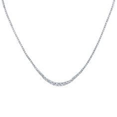 5ctw Lab Grown Diamond White Gold Tennis Necklace