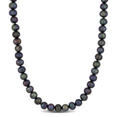 8-8.5mm Black Freshwater Cultured Pearl Strand 20 Inch Necklace