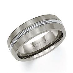ArtCarved Titanium Comfort Fit Wedding Band 7mm