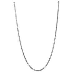 14k White Gold 3.35mm Curb Chain Necklace