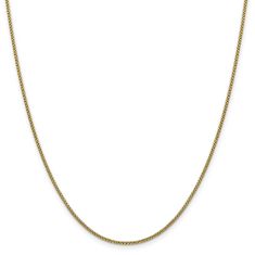 14k Yellow Gold 1.5mm Round Box Chain Necklace