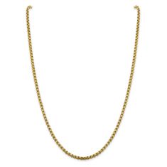 14k Yellow Gold 3.6mm Round Box Chain Necklace