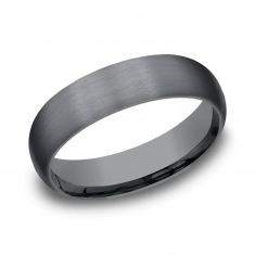 Black Tantalum Satin Finish Domed Comfort Fit Band 6mm