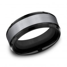 Black Titanium and Tantalum Comfort Fit Wedding Band 8mm