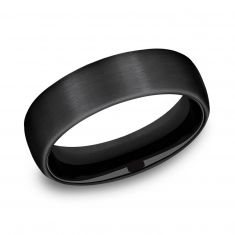 Black Titanium 6.5mm Satin Finish Comfort Fit Wedding Band