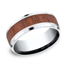 Cobalt and Rosewood Inlay Comfort Fit Band 8mm