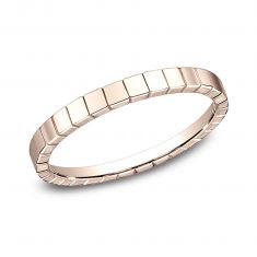 14k Rose Gold 2mm Square Design Band