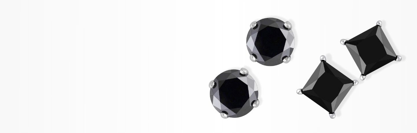 Black Diamond Solitaire Studs