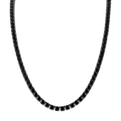 Bulova Black Spinel Black Ruthenium-Plated Sterling Silver Tennis Necklace | 5mm | 22 Inches