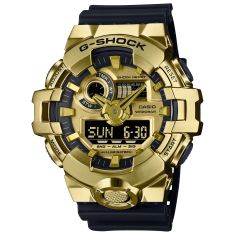 Casio G-Shock G-Steel Analog-Digital Gold-Tone Black Resin Strap Watch - GM700G-9A