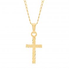 Child's Gold-Filled Engraved Cross Pendant Necklace