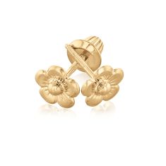 Child's Flower 14k Yellow Gold Stud Earrings