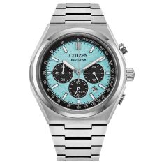 Citizen Eco-Drive Zenshin Chrono Super Titanium Blue Dial Bracelet Watch 42.5mm - CA4610-85M