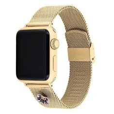 COACH Apple Watch Strap Gold-Tone Mesh and Tea Rose Charm 38mm, 40mm and 41mm - 14700206