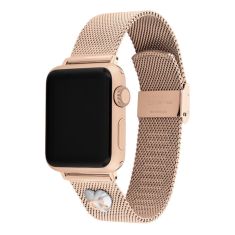 COACH Apple Watch Strap Rose Gold-Tone Mesh and Heart Charm 38mm, 40mm and 41mm - 14700240
