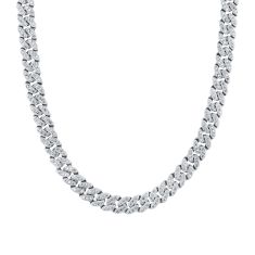 Cubic Zirconia Sterling Silver Curb Chain Necklace | 11.5 mm | 22 Inches