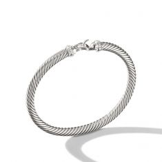 David Yurman Buckle Bracelet with Pave Diamonds | 5mm