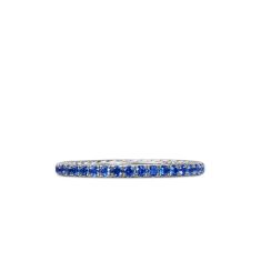David Yurman Eden Band Ring in Platinum with Pave Blue Sapphires, 1.85mm
