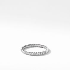 David Yurman DY Eden Partway Band Ring in Platinum with Diamonds, 1.85mm
