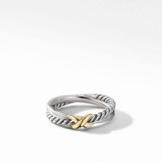 David Yurman Petite X Ring with 18k Yellow Gold