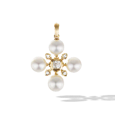 David Yurman Renaissance Pearl Pendant with 18K Yellow Gold and Diamonds