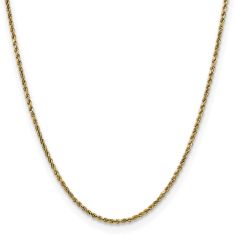 Diamond-Cut Rope 10k Yellow Gold Chain Necklace 2.25mm