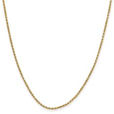 Diamond-Cut Rope 10k Yellow Gold Chain Necklace 2mm