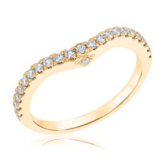 Downton Abbey 1/3ctw Round Lab Grown Diamond Yellow Gold Curved Band - Mrs. Hughes
