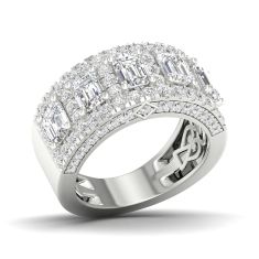 Downton Abbey 3 1/2ctw Emerald Lab Grown Diamond White Gold Band - Mrs. Hughes