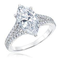 Downton Abbey 3 1/2ctw Marquise Lab Grown Diamond White Gold Engagement Ring - Lady Edith