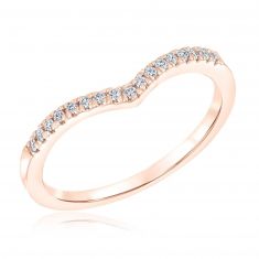 1/10ctw Diamond Curved Rose Gold Wedding Band | Embrace Collection