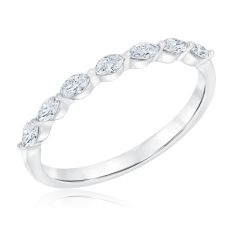 1/4ctw Marquise Diamond White Gold Wedding Band | Embrace Collection